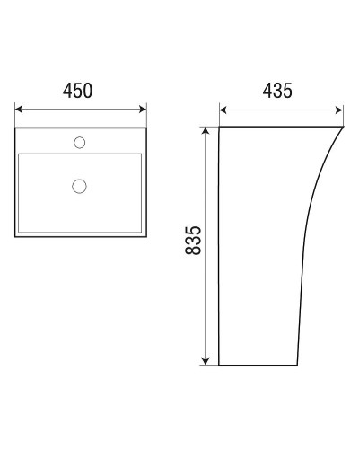 Раковина WeltWasser Leerbach 4543 GL-WT 45 10000005492 Белый глянец