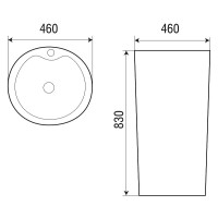 Раковина WeltWasser Leerbach 4646 GL-WT 46 10000005491 Белый глянец