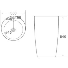 Раковина SantiLine 50 SL-4004MB Черная матовая