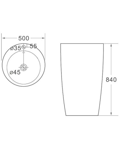 Раковина SantiLine 50 SL-4004MB Черная матовая