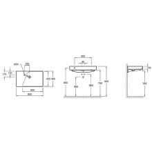 Раковина Jacob Delafon Rythmik 80 EXO112-Z-00 Белая