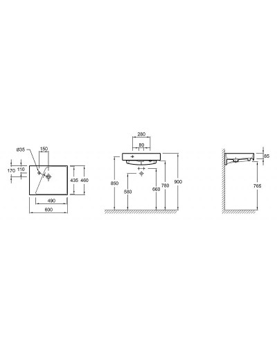 Раковина Jacob Delafon Rythmik 60 EXQ112-Z-00 Белая