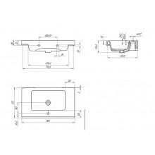 Раковина Cersanit Grand 80 S-UM-GRA80/1-w Белая