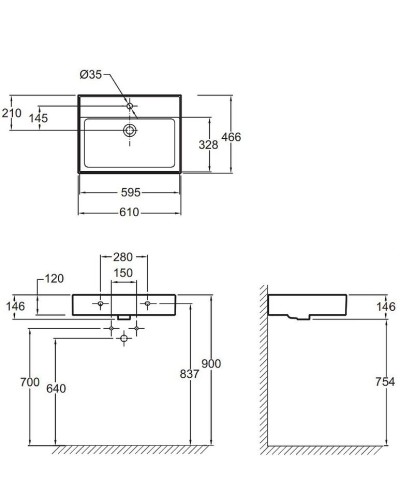 Раковина Jacob Delafon Vivienne 60 EXBH112-00 Белая