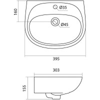 Раковина Santek Анимо 40 1WH110490 Белая