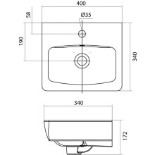 Раковина Santek Нео 40 1WH302183 Белая