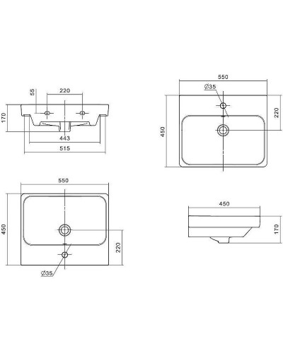 Раковина Santek Адриана 55 1WH501620 Белая