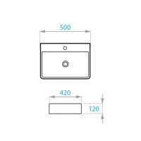 Раковина Koller Pool Kvadro 50 KR-0500M-WB Белая