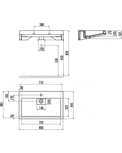 Раковина Creavit Epic 80 EP080-00CB00E-0000 Белая