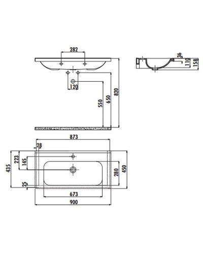 Раковина Creavit Ideal 90 ID090-00CB00E-0000 Белая