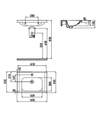 Раковина Creavit Eksen 65 EK065-00CB00E-0000 Белая