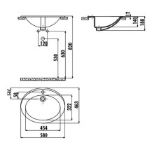Раковина Creavit 58 TP230-00CB00E-0000 Белая
