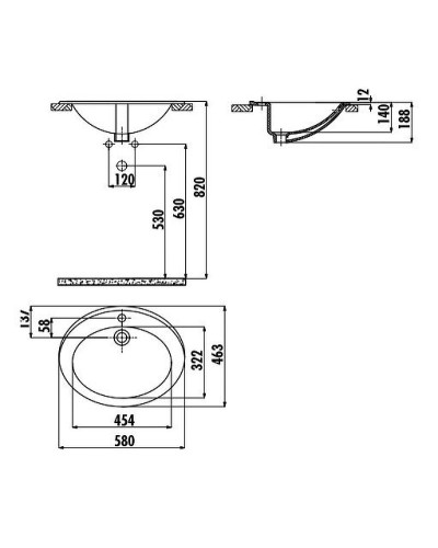 Раковина Creavit 58 TP230-00CB00E-0000 Белая