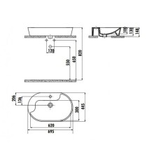 Раковина Creavit Topic 70 TP172-00CB00E-AK00 Золото