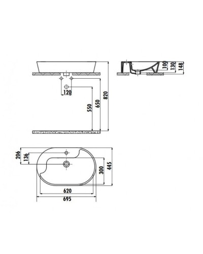Раковина Creavit Topic 70 TP172-00CB00E-AK00 Золото