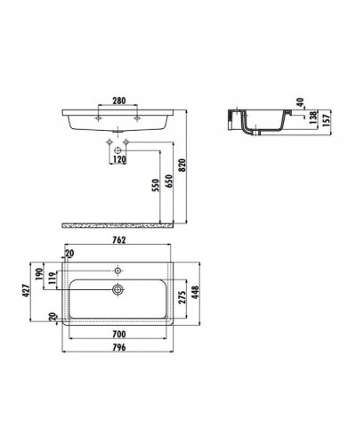Раковина Creavit Ipek 80 IP080-00CB00E-0000 Белая