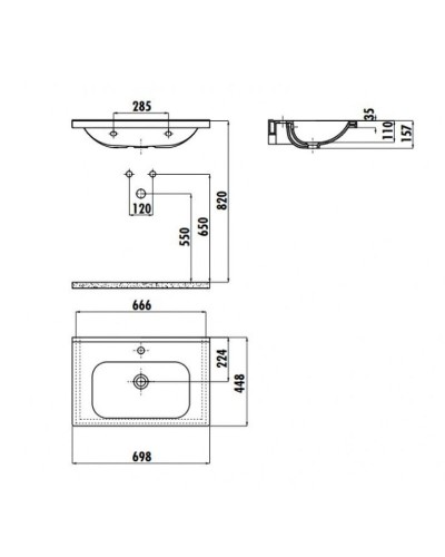 Раковина Creavit Ideal 70 ID070-00CB00E-0000 Белая
