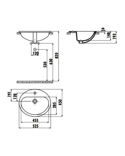 Раковина Creavit 52 TP225-00CB00E-0000 Белая