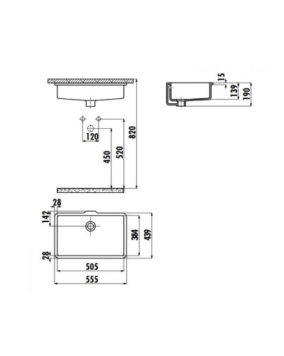 Раковина Creavit 55 TP738-00CB00E-0000 Белая
