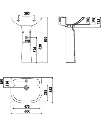 Раковина Creavit Pitta 55 PA055-00CB00E-0000 Белая