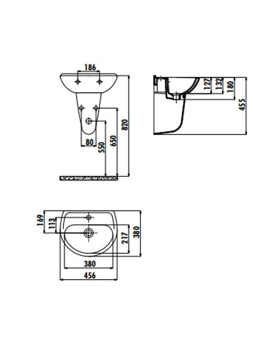Раковина Creavit Sedef 45 TP145-00CB00E-0000 Белая
