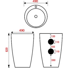 Раковина Mira 49 MR-4949NP Белая