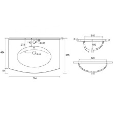 Раковина Cezares Comfort 75 50132 Bianco