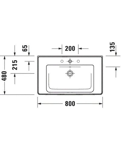 Раковина Duravit D-Neo 80 2367800000 Белая
