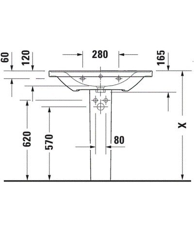 Раковина Duravit D-Neo 80 2367800000 Белая