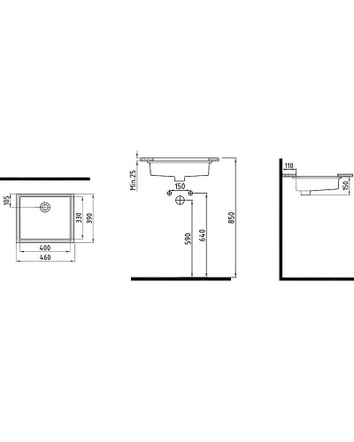 Раковина Bien Infinitum 46 INLA04001FD0W5000 Белая