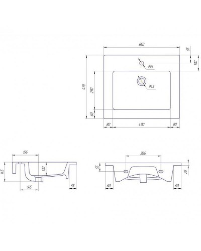 Раковина Grossman Kirovit Оскар 65 У18296 Белая