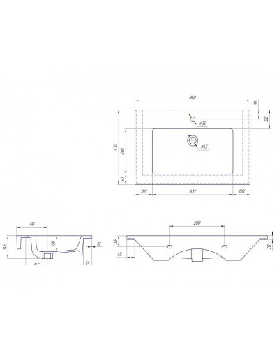 Раковина Grossman Kirovit Оскар 85 У18298 Белая