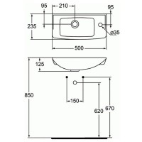 Раковина Vidima Seva Fresh 50 W449461 Белая