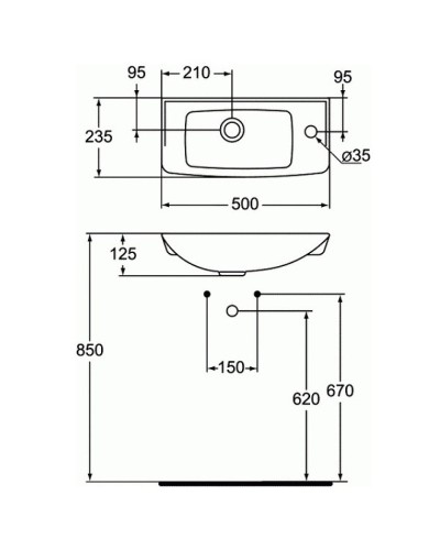 Раковина Vidima Seva Fresh 50 W449461 Белая