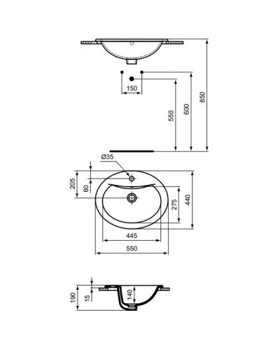 Раковина Vidima Sirius 55 W502361 Белая