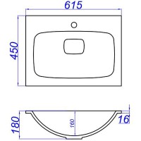 Раковина Aqwella Malaga 60 Mal.06.04.D Белая