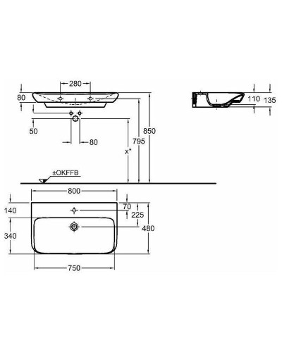 Раковина Geberit myDay 80 125480600 Белая