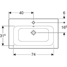 Раковина Geberit Renova Plan 80 122280000 Белая