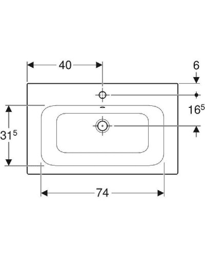 Раковина Geberit Renova Plan 80 122280000 Белая