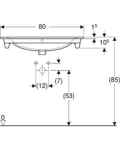 Раковина Geberit Renova Plan 80 122280000 Белая