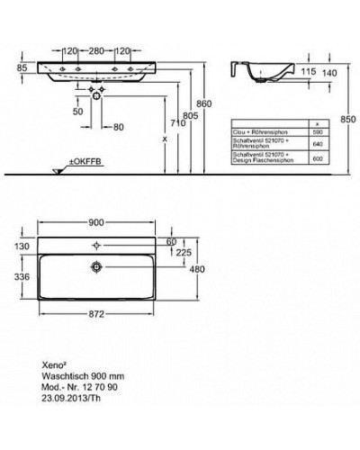 Раковина Geberit Xeno 2 90 500.531.01.1 Белая