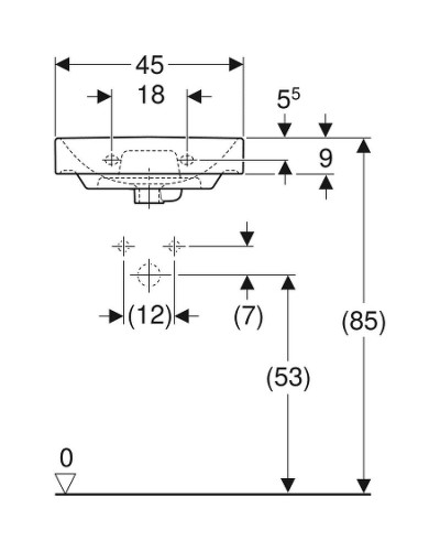 Раковина Geberit Smyle Square 500.222.01.1 Белая