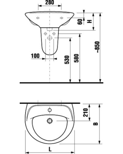 Раковина Jika Lyra 55 8.1427.1.000.104.9 Белая