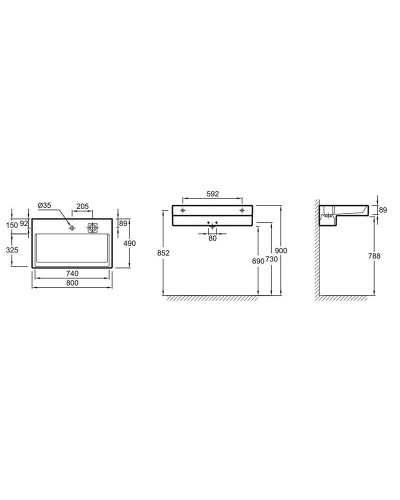 Раковина Jacob Delafon Terrace 80 EXD112-00 без подсветки