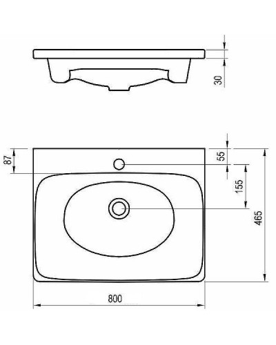 Раковина Ravak Balance 80 XJX01280000 Белая