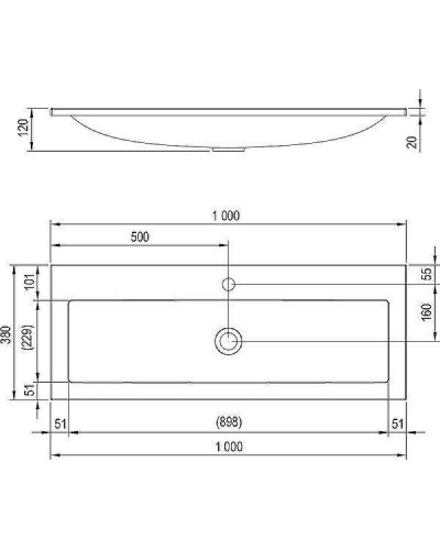 Раковина Ravak Clear 100 XJJ01110000 Белая