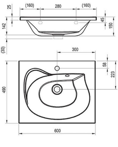Раковина Ravak Rosa II 60 XJ201160000 Белая