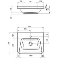 Раковина Ravak 10° 55 XJI01155000 Белая