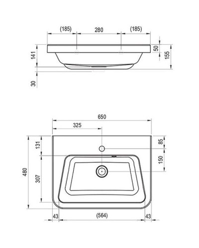 Раковина Ravak 10° 65 XJI01165000 Белая