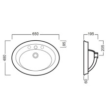 Раковина Hatria Dolcevita 65 Y0PL01 Белая
